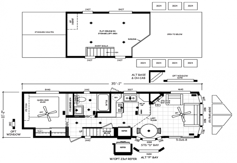 Castle Lodge 12 X 36 Park Model RV Floor Plan Factory